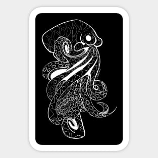 octopus in dark pattern art in totonac tribal design ecopop Sticker